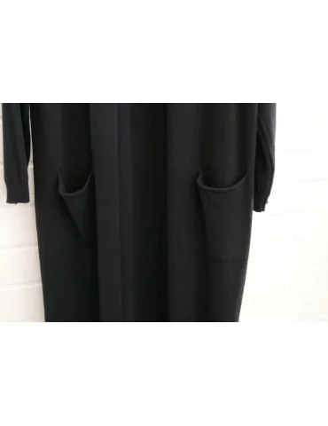 Damen Basic Strick Jacke schwarz black mit Viskose Onesize ca. 38 - 42