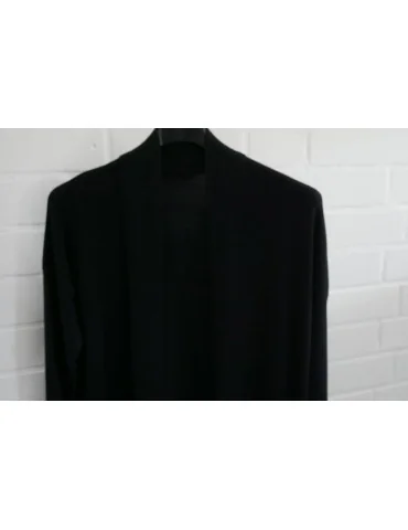 Damen Basic Strick Jacke schwarz black mit Viskose Onesize ca. 38 - 42