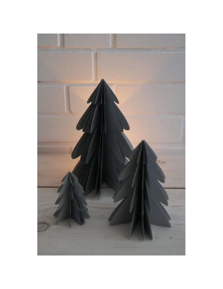 Deko Papier Weihnachtsbaum klein silber Adventszeit 7,5 cm