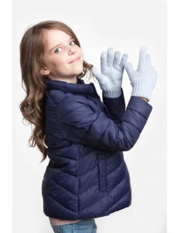 PaMaMi Kinder Fingerhandschuhe Handschuhe hellgrau grau uni 18227