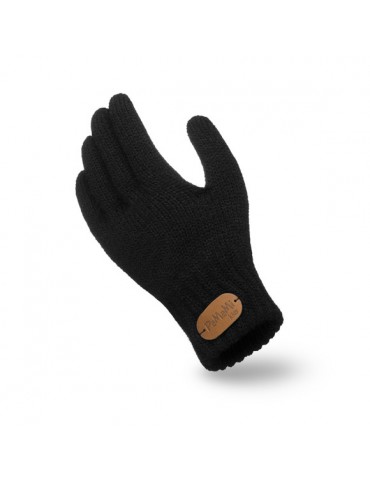 PaMaMi Damen Fingerhandschuhe Handschuhe schwarz black uni 18227