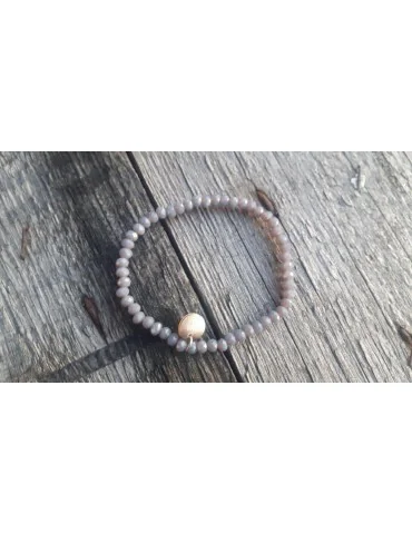 Armband Kristallarmband Perlen grau klein Glitzer Schimmer elastisch