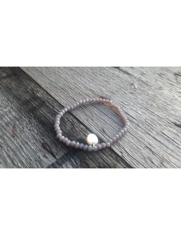 Armband Kristallarmband Perlen grau klein Glitzer Schimmer elastisch