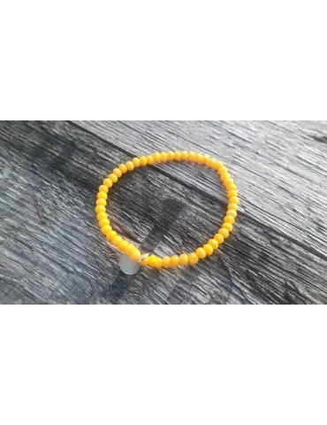 Armband Kristallarmband Perlen gelb klein Matt Glitzer Schimmer elastisch