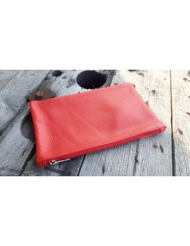 Kosmetiktasche Portemonnaie Geld Tasche Bag in Bag rot red Echtes Leder