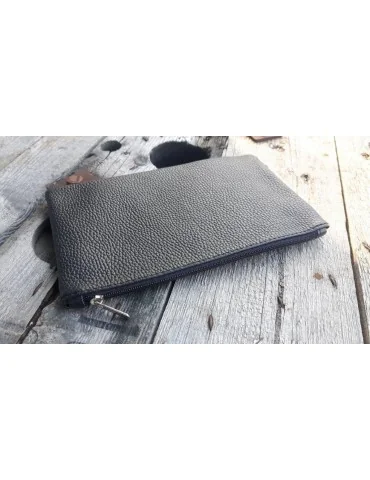 Kosmetiktasche Portemonnaie Geld Tasche Bag in Bag schwarz Echtes Leder