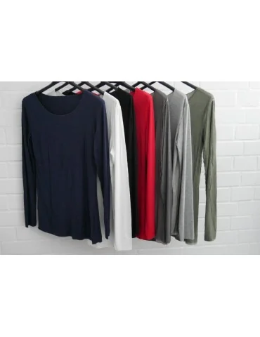 ESViViD Damen Basic Shirt 3/4 Ärmel rot red mit Viskose