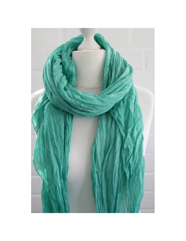 XXL Schal Tuch grün verwaschen 100% Baumwolle Asymmetrisch Blogger Style