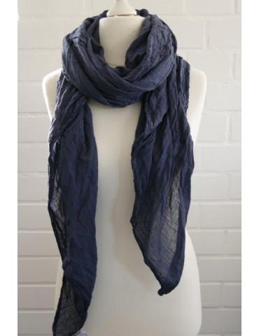 XXL Schal Tuch dunkelblau  marine 100% Baumwolle Asymmetrisch Blogger Style