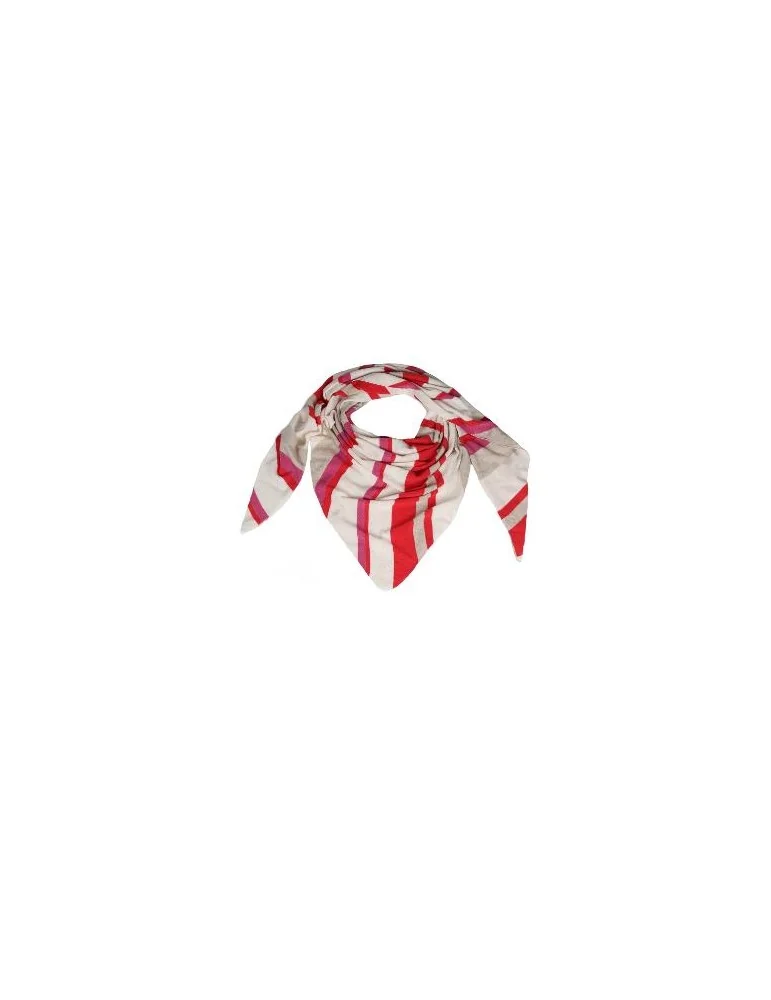 Zwillingsherz Dreieckstuch Schal mit Kaschmir creme rot pink natur Streifen
