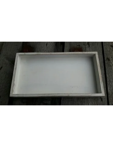 Dekobrett Holzbrett Brett für Teelichter weiß Holz rechteckig 15 x 28 cm