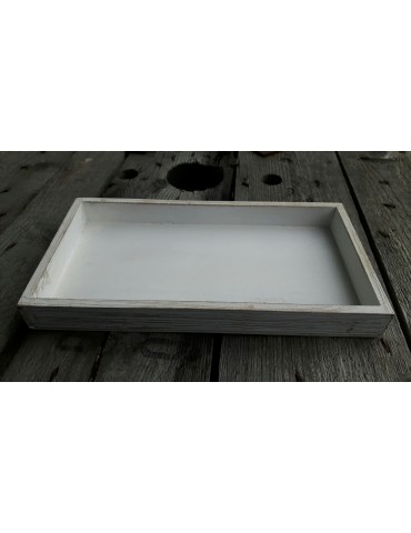 Dekobrett Holzbrett Brett für Teelichter weiß Holz rechteckig 15 x 28 cm