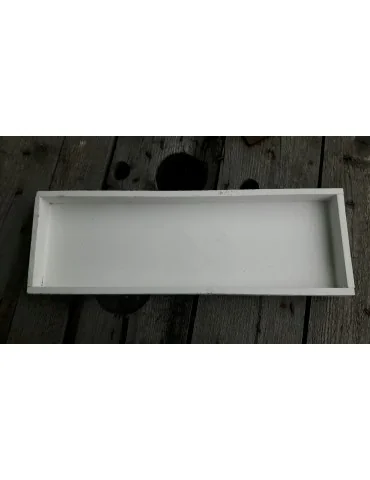 Dekobrett Holzbrett Brett für Teelichter weiß Holz rechteckig 14 x 41 cm