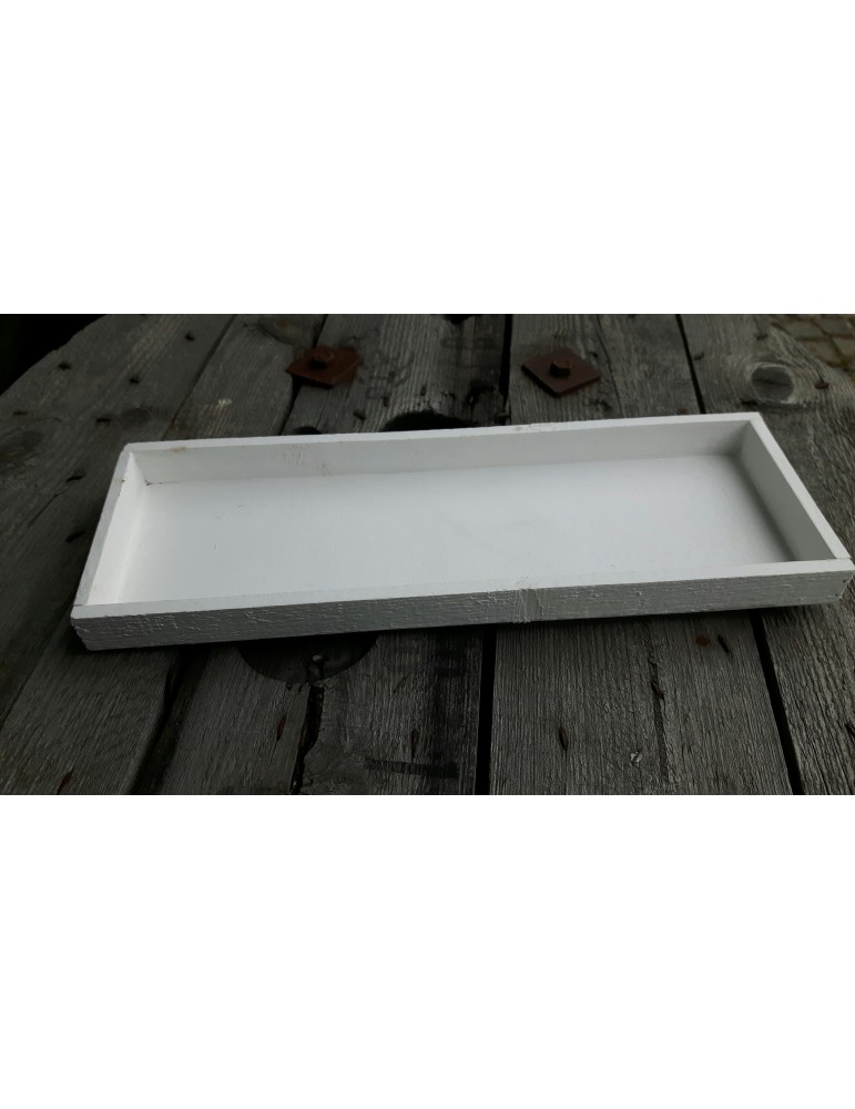 Dekobrett Holzbrett Brett für Teelichter weiß Holz rechteckig 14 x 41 cm