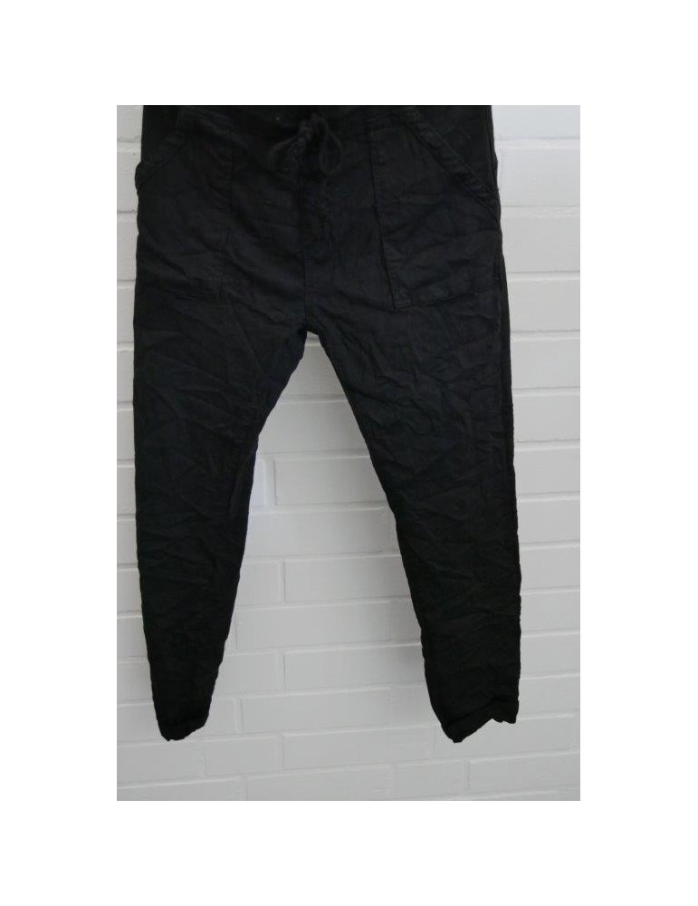 Melly & Co Jeans Hose Jogging Jogg Pants schwarz black aufgesetzte Taschen