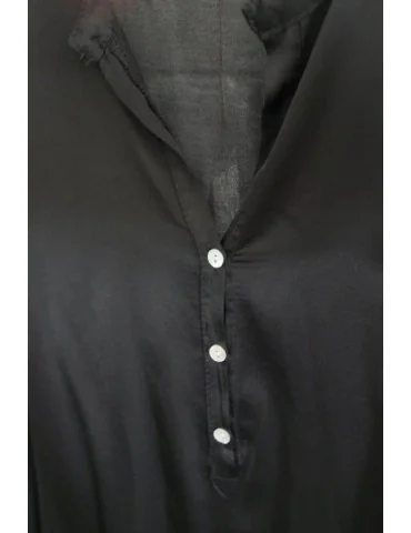 Damen Bluse Shirt Satin schwarz black Viskose Onesize ca. 36 - 40
