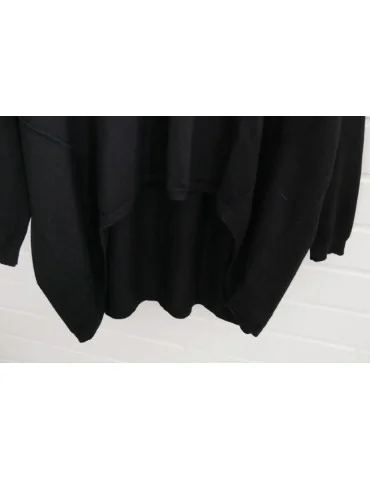 ESViViD Damen Pullover V-Ausschnitt schwarz black Onesize ca. 38 - 46 mit Viskose 7050