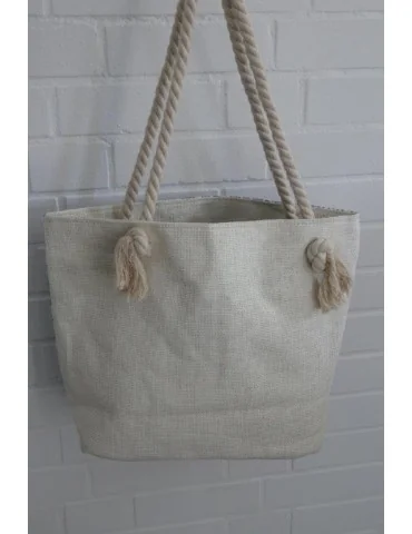 Badetasche Tasche Schultertasche creme blau...