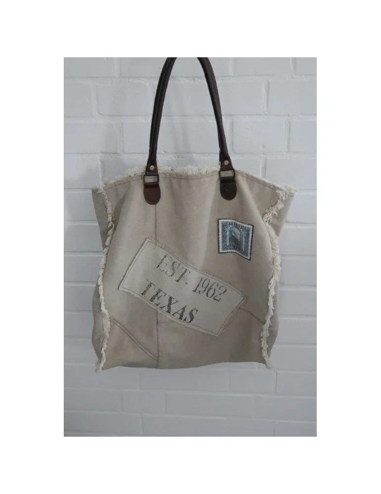 Schultertasche Damen Tasche Einkaufstasche "Alter Postsack" Leder