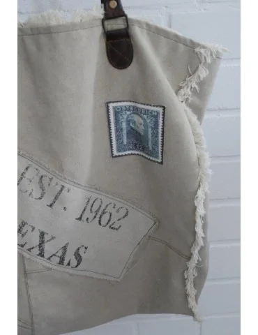 Schultertasche Damen Tasche Einkaufstasche "Alter Postsack" Leder