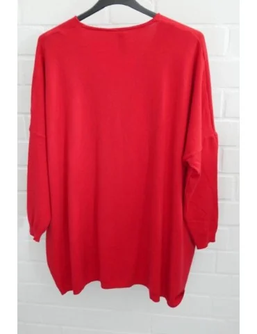 ESViViD Damen Pullover rot red Rundhals Onesize ca. 38 - 46 mit Viskose 2232