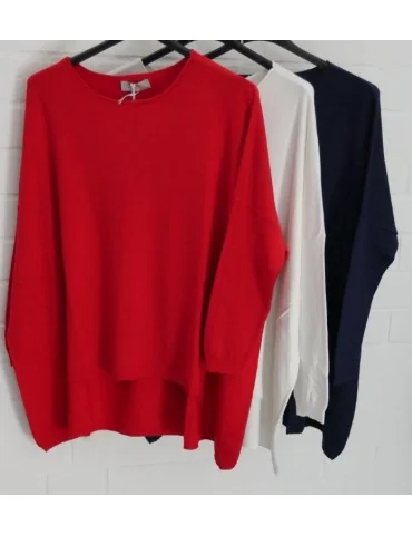 ESViViD Damen Pullover rot red Rundhals Onesize ca. 38 - 46 mit Viskose 2232