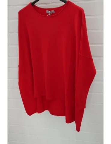 ESViViD Damen Pullover rot red Rundhals Onesize ca. 38 - 46 mit Viskose 2232