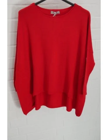 ESViViD Damen Pullover rot red Rundhals Onesize ca. 38 - 46 mit Viskose 7050