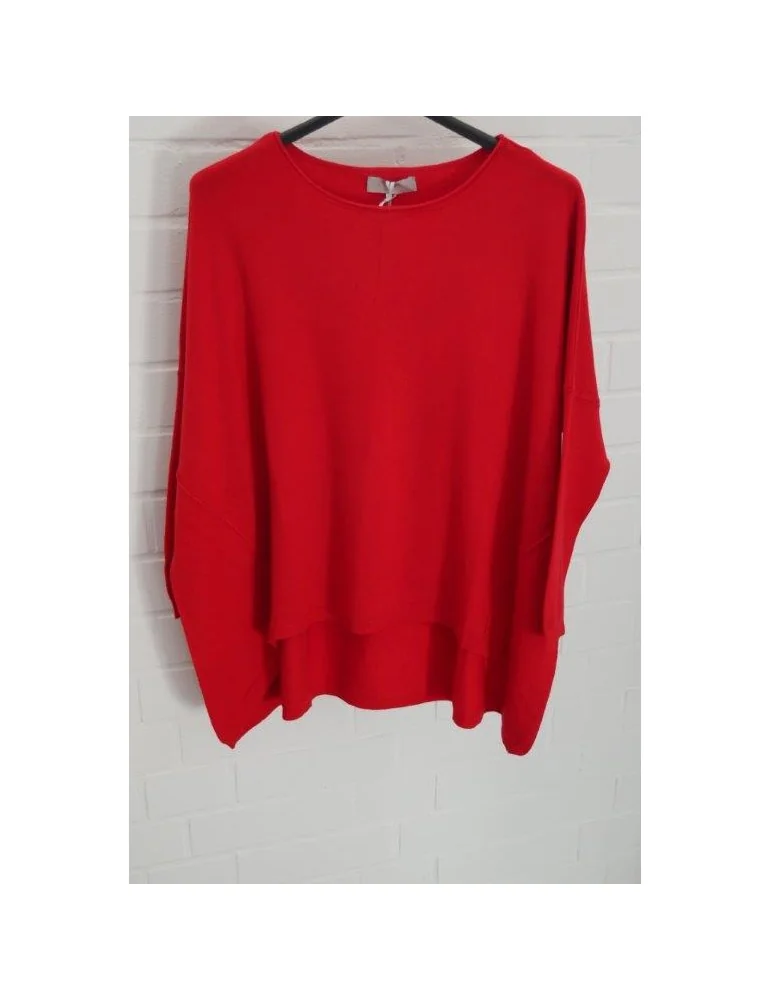 ESViViD Damen Pullover rot red Rundhals Onesize ca. 38 - 46 mit Viskose 7050