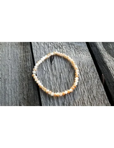 Armband Kristallarmband Perlen klein hellbeige beige Glitzer Schimmer elastisch