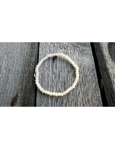 Armband Kristallarmband Perlen weiß hellbeige klein Glitzer Schimmer elastisch