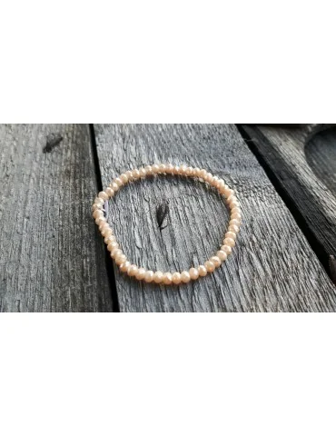 Armband Kristallarmband Perlen hellbeige klein Glitzer Schimmer elastisch