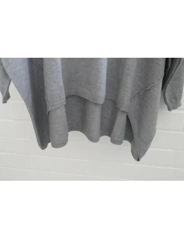 ESViViD Damen Pullover mittelgrau Rundhals Onesize ca. 38 - 46 mit Viskose 2232