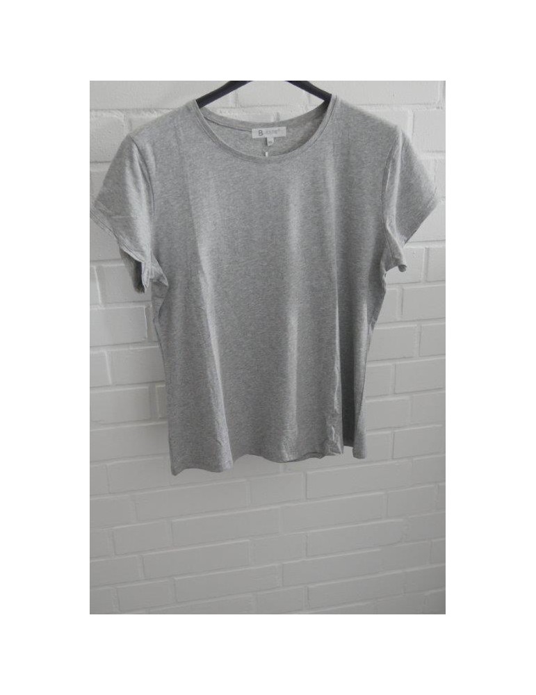 Damen Shirt kurzarm hellgrau grau meliert mit Baumwolle Verschiedene Größen