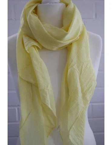 Schal Tuch Loop Made in Italy Seide Baumwolle gelb taupe Muster