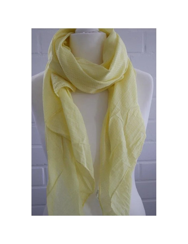 Schal Tuch Loop Made in Italy Seide Baumwolle gelb taupe Muster