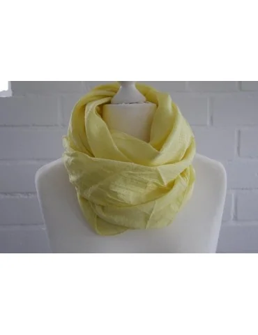 Schal Tuch Loop Made in Italy Seide Baumwolle gelb weiß taupe Muster