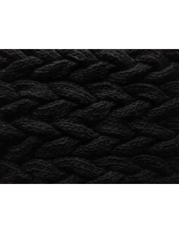 Loop Tunnel Schal Loop Made in Italy 50% Wolle schwarz Zopf Muster