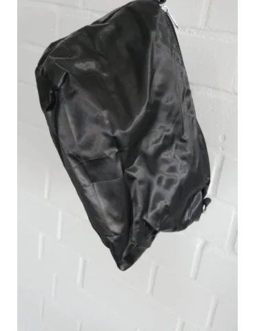 Damen Tasche Schultertasche Kunststoff schwarz black Made in Italy