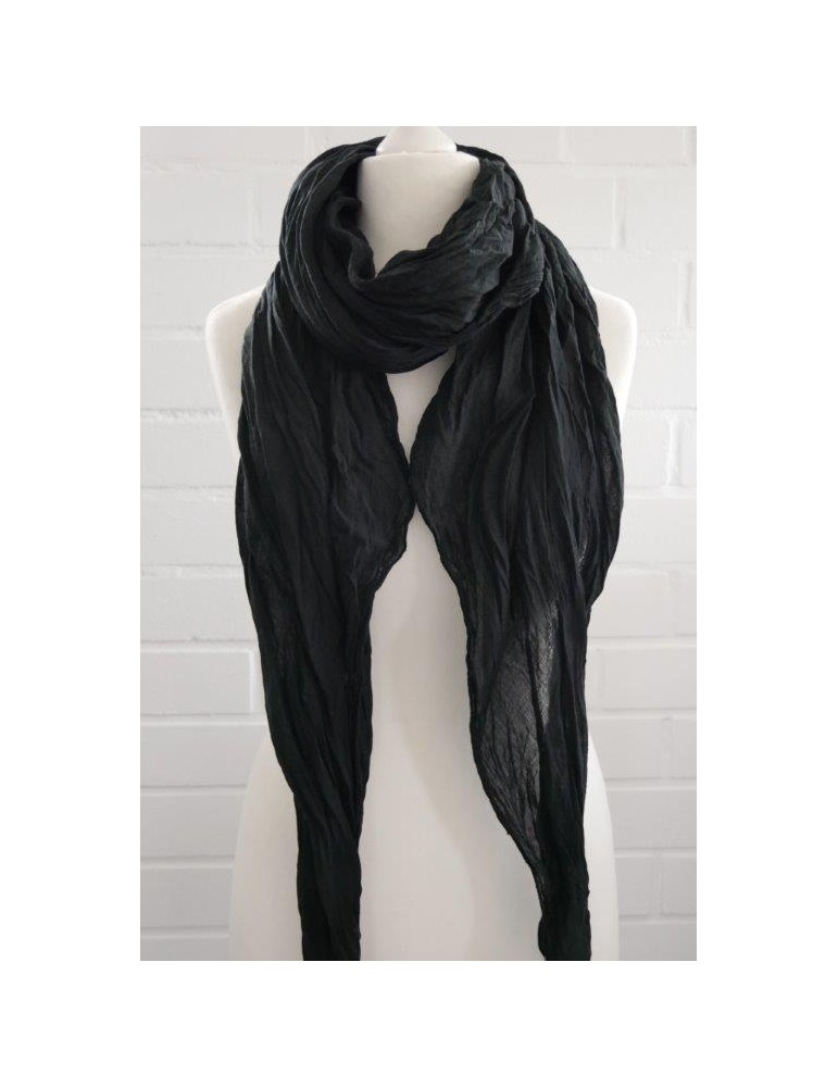 XXL Damen Schal Tuch schwarz black verwaschen 100% Baumwolle Asymmetrisch