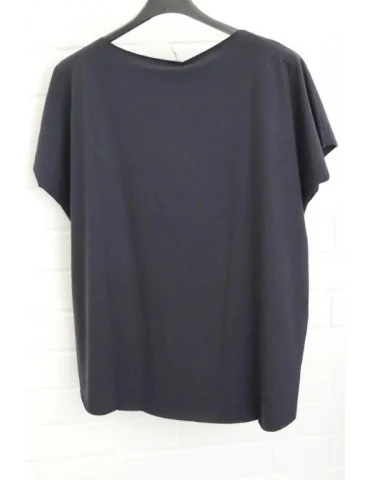 Damen Shirt kurzarm dunkelblau marine mit Baumwolle Onesize 38 - 44 19509