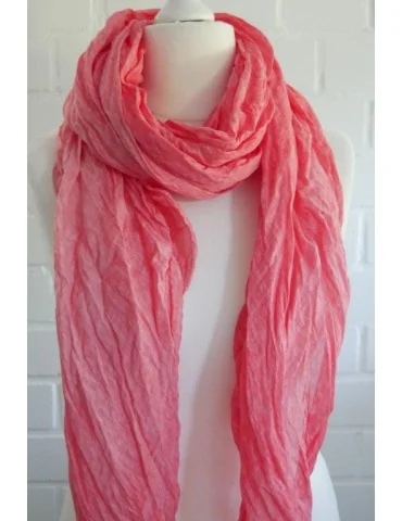 XXL Schal Tuch koralle lachs orange 100% Baumwolle Asymmetrisch Blogger Style