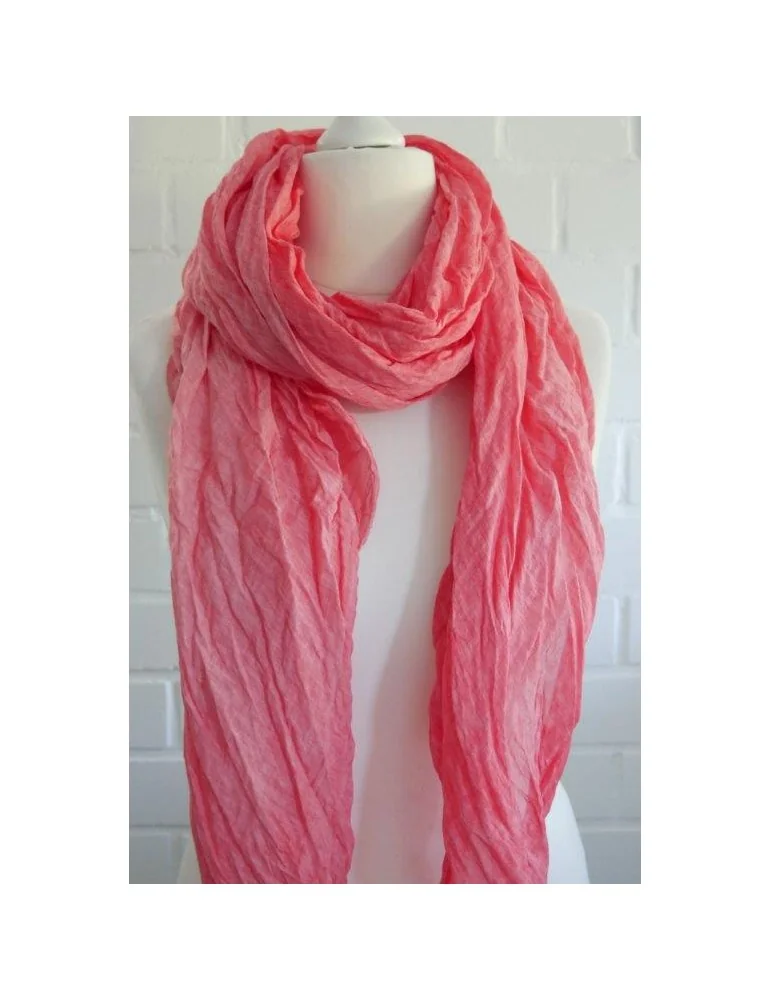 XXL Schal Tuch koralle lachs orange 100% Baumwolle Asymmetrisch Blogger Style