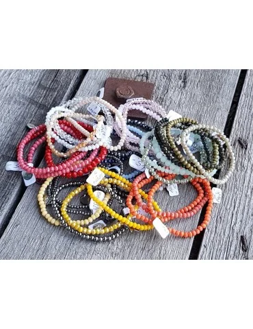 Armband Kristallarmband Perlen dunkelkhaki...