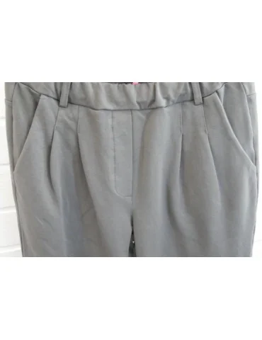 Edle Damen Bundfalten Hose JoggPants anthrazit grau mit Baumwolle