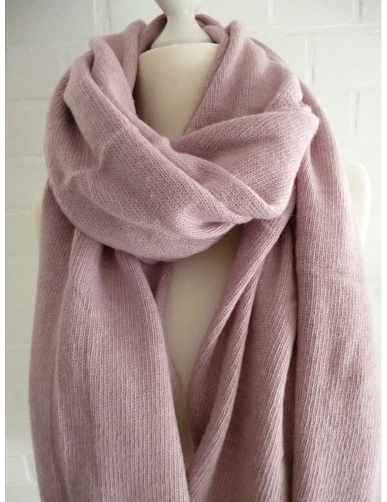 XXL Schal Stola Poncho altrose rose rosa uni mit Wolle und Kaschmir