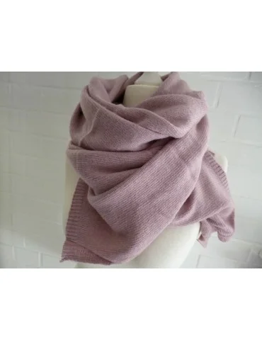 XXL Schal Stola Poncho altrose rose rosa uni mit Wolle und Kaschmir