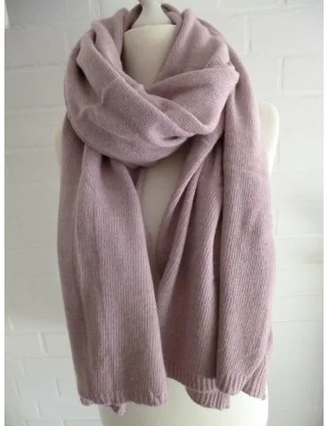XXL Schal Stola Poncho altrose rose rosa uni mit Wolle und Kaschmir
