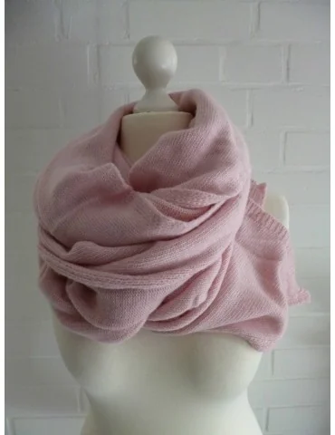 XXL Schal Stola Poncho rose rosa uni mit Wolle...
