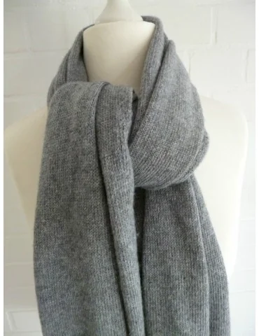 XXL Schal Stola Poncho grau grey uni mit Wolle und Kaschmir Damen Herren